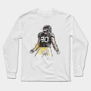 TJ Watt Sketch Art Long Sleeve T-Shirt